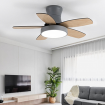 Dining room fan lamp ceiling fan lamp modern simple wood leaf bedroom with electric fan integrated Nordic living room household chandelier