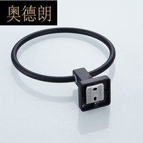 Bathroom black 304 stainless steel towel ring American hand towel rack towel ring wall hanging toilet towel hanging ring Y