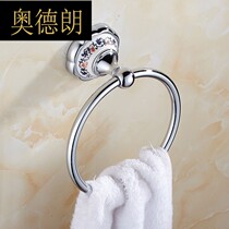 European towel ring stainless steel ring towel rack non-space aluminum suction cup golden towel ring towel ring towel hanging ring