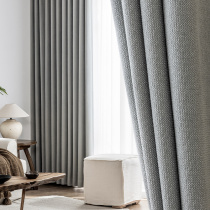 Chenille curtain blackout 2021 new living room high-grade atmosphere modern simple light luxury cotton linen thick full cloth