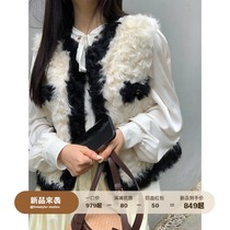 Fu Zhien winter ginkgo 2021 new sheep curly hair young fur fur one-piece female vest coat