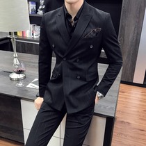 Fugui bird double-breasted business casual suit suit suit men Korean slim formal dress large size wedding suit suit suit