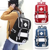 European Station 2021 New Tide Fashion Contrast Color Shoulder Bag Female Korean Travel Backpack Joker Canvas Student Bag