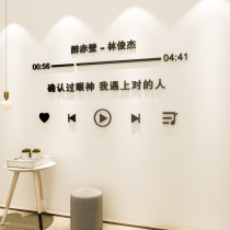 ins wind weeks Jaylen sunny days lyrics qu music 3d Cubic wall stickers Stickers Dorm Bedroom Arrangement Decorations