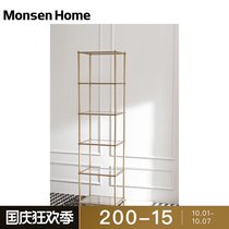 MonsenHome Mu Sheng home display cabinet glass gold edged Italian creative shelf simple modern art living room