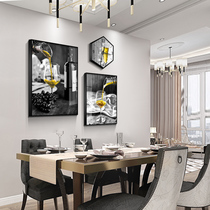 Restaurant hanging painting Three sets of clock painting triptych Hanging Bell Living Room Decoration Painting Modern Minimalist Dining Hall Fresco Light Extravaganza