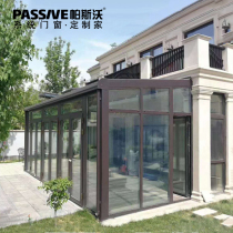 Pasworth broken bridge Aluminum system doors and windows Steel structure Sun room seal Terrace Balcony Garden Outdoor glass room customization