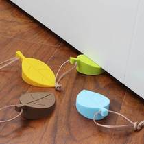 Silicone door plug windproof door block Creative leaves children baby to prevent hand grip door resistance can hang anti-collision safety door card