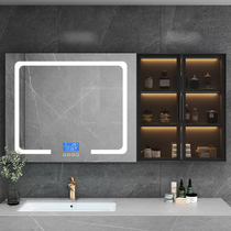Intelligent mirror cabinet bathroom with storage led light anti-fog hanging wall bathroom defogging glass mirror alone