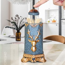 Light luxury European toothpick box high-end household personality creative pressing automatic pop-up design sense resin restaurant decoration