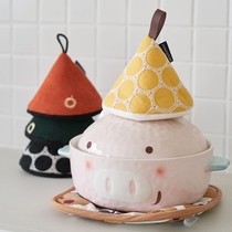 Anti-hot pot cover cap household binaural soup bowl baking dish casserole creative cute fabric thickened Japanese insulation glove clip