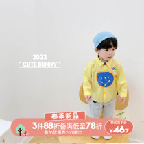 cutebunny2022 Spring loaded new boy pure cotton shirt infant foreign air turned collar baby long sleeve blouse