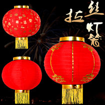 Red Round Gold Lantern Childrens Dance Props Waterproof Outdoor Winter Melon Advertising Folding New Year Lantern
