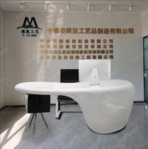 New creative design high-end bar front desk custom modern simple paint counter FRP shaped desk