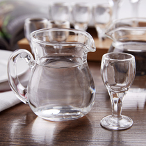Household glass wine divider white wine goblet hotel wine pot with scale small glass cup wine set