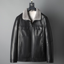 New leather leather mens cross mink whole mink inner short leather jacket leather jacket leather hair one mens thick mink coat