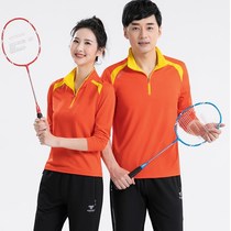 2021 new spring and autumn long sleeve badminton suit men and women suit couples quick-dry tennis sportswear running exercise