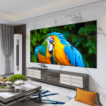 Xiongjue new white crystal projection screen home frame screen 100 inch 120 inch hanging wall projection screen commercial wall hanging high definition projection cloth anti-light white crystal transparent projection curtain