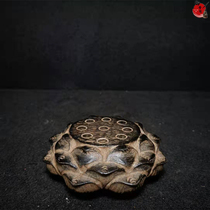 Qingshi antique carved lotus base tea cup mat retro furnishings home furnishings creative Zen