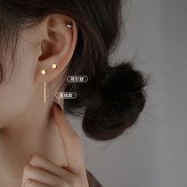 Early Shadow Short Ear Line 2021 New Temperament Earline Superior Ear Chain Raising Earline Ear Line Female Pure Silver Earbuds