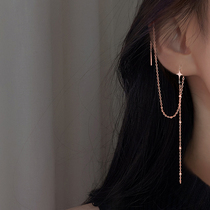 (First Shadow) Superior Sensory Earline Female Temperament Pure Silver Rose Gold Long streaming Suear Line 2021 New wave
