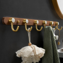 Walnut adhesive hook light luxury door rear hanging clothes rack hook Wall Wall wall rack non-perforated clothes hook wardrobe hook creative