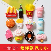 Cartoon cute three-dimensional food Korea Japan creative blackboard photo message magnet tile a set of refrigerator stickers