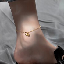 Chow Tai Fook Huanmei small Bell anklet female summer 18K gold advanced ins cold wind titanium steel 2021 New