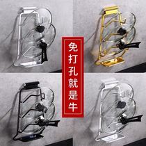 Thick pot cover shelf wall hanging household non-perforated kitchen space aluminum double-layer water access extra large storage function