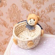 Creative shoe cabinet key lipstick storage box snack straw storage remote control cosmetics coffee table glasses grocery basket