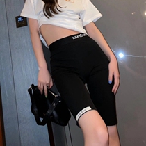 South Korea kimhekim summer riding pants waist slim lifting hip base five-point pants sports yoga shorts women