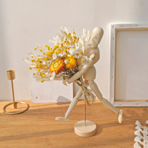 ins dried flower bouquet Starry Sky Star high home decoration flower puppet man holding flower real flower diy creative living room decoration