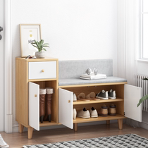 Shoe change stool Household door shoe cabinet stool one-piece soft bag cushion entrance door shoe rack Entrance shoe stool long stool