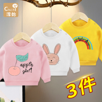Baby Sweatshirt Pure Cotton Girl Autumn Clothes Foreign Air Children Beating Undershirt Casual Cover Baby Clothes Spring And Autumn