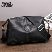 Single Shoulder Bag Men Skew Satchel Bag leather bag Leather Bag Business 2021 New Crosswalk Backpack Head Layer Bull Leather