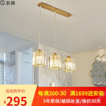 Shadow Dining Room Chandelier Triple Head Crystal Dining Room Lamp Nordic Table Lamp Round Strip Light Lavish Style Chandelier Modern