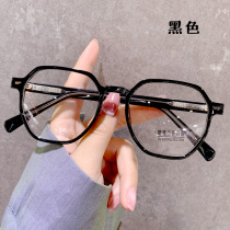 Melanin polygon myopia frame women can be equipped with lenses with degrees retro Korean round face male eye frame