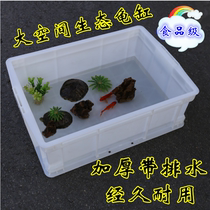 Tortoise tank small household plastic turtle box with drainage Fish Pot nest special turtle pond incubator large white
