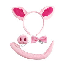 Halloween event equipped with cute pink cartoon stuffed animal piglet four-piece hair band toy manufacturer direct sales