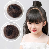 Childrens ball head wig female Hairband flower bract head mini half grab clip photo show wig fake hair bag