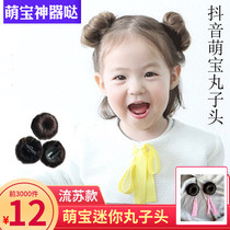 Sweat hair clip Korean children hair accessories baby ball head wig flower little girl hairclip floral headdress top clip performance hair