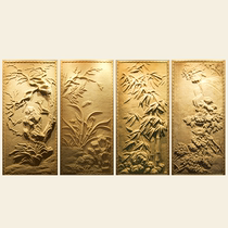 Art sandstone relief sandstone background wall Chinese Villa exterior wall landscape relief cultural wall Meilan bamboo chrysanthemum mural