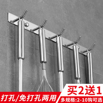 304 stainless steel kitchen hook row hook non-hole bathroom strong adhesive adhesive hook hook bearing Wall Wall Wall wall hanging