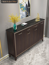 Italian solid wood shoe cabinet Light luxury extremely simple household door large capacity entrance partition cabinet Modern locker storage