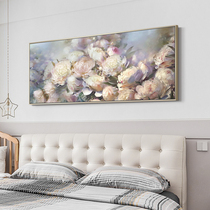 Living room oil painting pure hand-painted rich peony flower decoration painting bedroom bedside American light luxury handmade painting European style