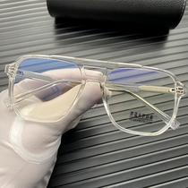 Big-faced myopia glasses mens double beam TR90 ultra-light transparent glasses frame can be equipped with color-changing power eye frame tide women