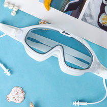 Large frame goggles Waterproof anti-fog HD female swimming goggles myopia degree swimming glasses Swimming cap professional equipment men