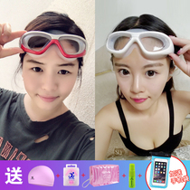  Swimming cap female waterproof long hair swimming cap goggles can be myopic suit mens large silicone Korean cute