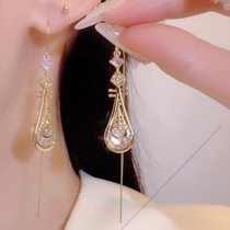 Zircon Crystal Pipa Earrings Earrings Woman 2022 New wave personality Fashion Long Eardrops Superior Ear Accessories