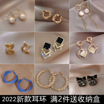2023 new trendy Korean high-end earrings female 925 silver needle temperament earrings net red 2022 earrings earrings